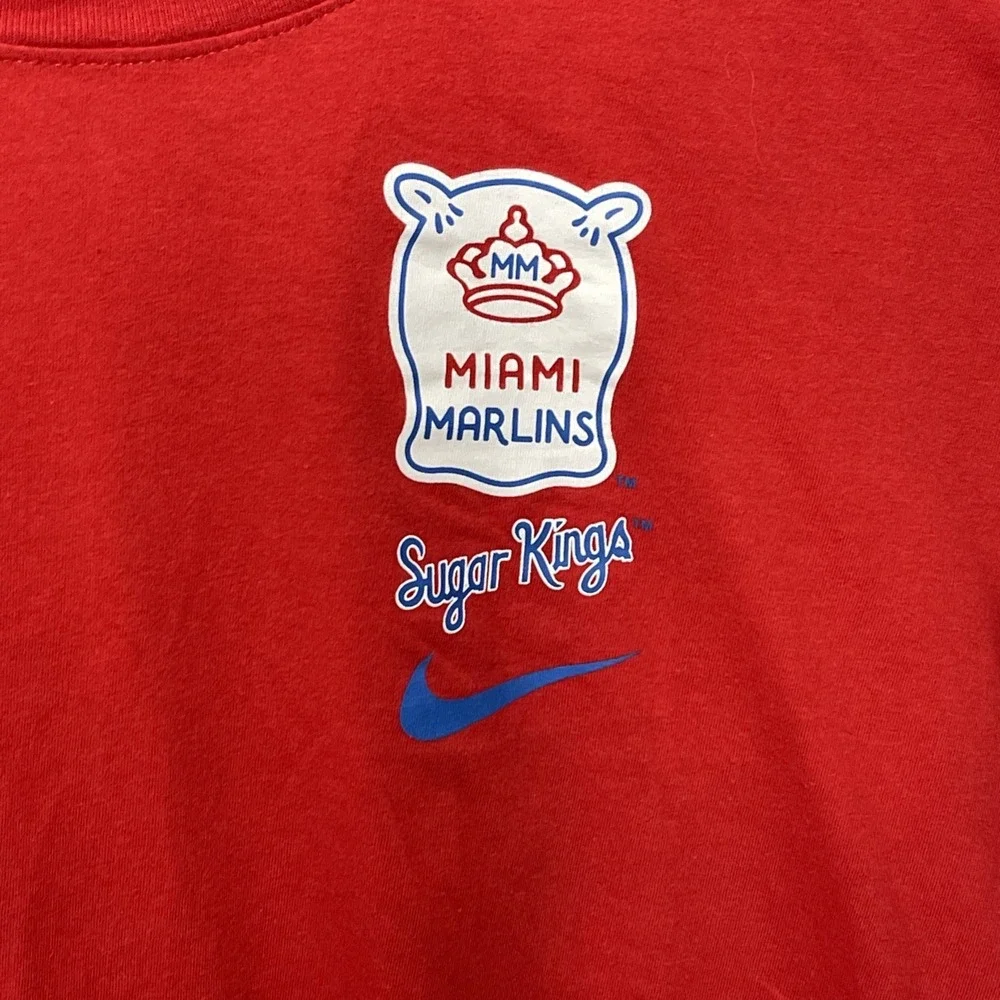 Nike Miami Marlins Sugar Kings Baseball T-Shirt Red Heritage MiLB Medium - Picture 3 of 8